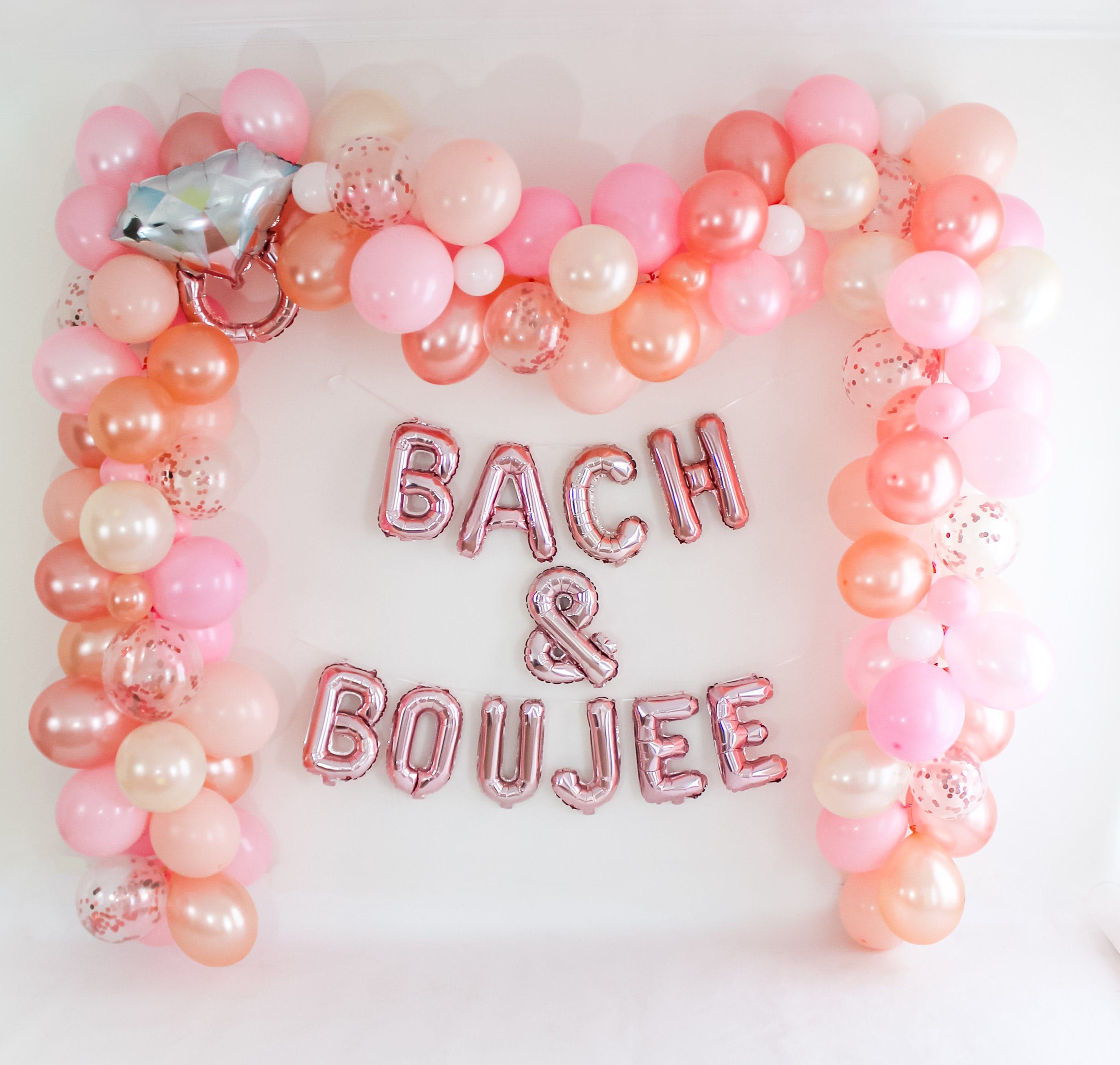 Bach and Boujee Balloon Garland Kit | Rose Gold Pink Peach Blush Balloon Arch | Bach and Boujee Bachelorette Party Decorations Latex Balloon