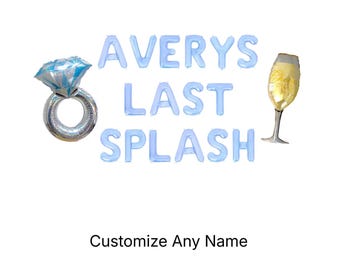 Her Last Splash Custom Name Letter Balloon Kit Mermaid Bachelorette Party Balloon Banner Last Splash Balloons Coastal Bachelorette Ocean Sea