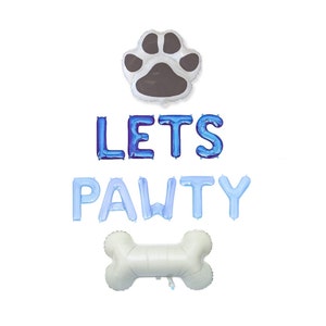 Lets Pawty Balloon Banner Dog Birthday Party Puppy Birthday Party Decorations Puppy Party Balloons Dog Party Balloons Dog Birthday Banner