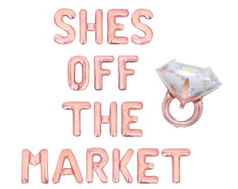 She's Off The Market Letter Balloon Kit Market Bridal Shower Decorations Flower Balloons Market Bachelorette Party Supplies Farmer's Market