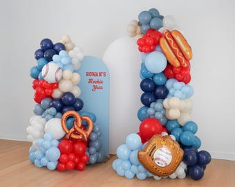 Baseball 1st 2nd 3rd Birthday Party Decorations Rookie Year Balloon Garland Sports Balloon Arch Decor for Boys Blue Baseball Party Supplies
