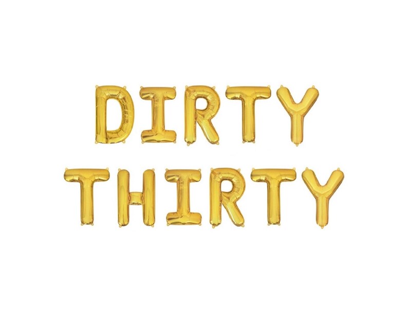Dirty Thirty Balloons 30th Birthday Party Balloon Letters Decor Gold Balloons Happy Birthday Letter Balloons Decorations Banner Dirty 30