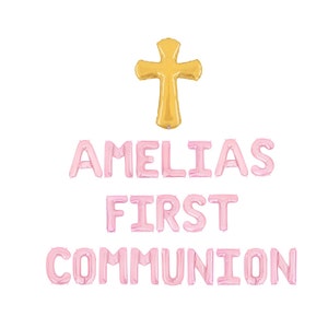 First Communion Balloons 1st Communion Party 1st Communion Balloon Letters First Communion Decorations First Communion Banner Party Decor