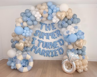 The Summer I Turned Married Balloon Garland Kit Coastal Bridal Shower Balloon Arch Blue Coast Birthday Party Beach Bachelorette Baby Shower