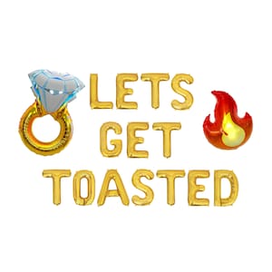 Let&#39;s Get Toasted Letter Balloon Kit Bachelorette Party Decorations Camping Balloons Camp Bachelorette Summer Camp Trap Bachelorette Camping