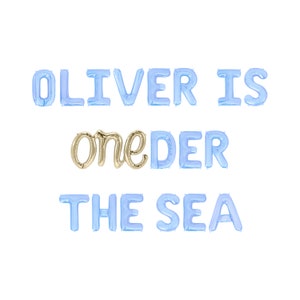 Oneder The Sea Custom Name Letter Balloon Kit 1st Birthday Balloon Banner Ocean 1st Birthday Ocean Birthday Party For Boys Under The Sea