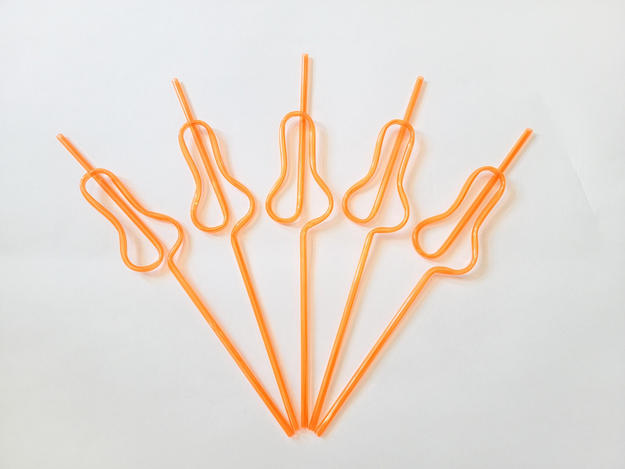Orange Silly Willy Straws Penis Straws Bachelorette Party Favors