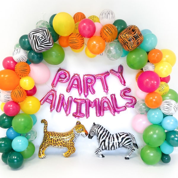 Jungle Balloon Garland Kit Balloon Arch Party Animals Wild Baby Shower Wild One Birthday Party Decorations Safari Wild One Birthday Party