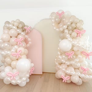 Pearls and Bows Balloon Garland Kit Bow Bridal Shower Pearl Balloon Arch Bow Baby Shower Decor Pearl Bachelorette Decor Coquette Birthday