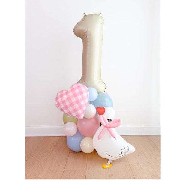 Silly Goose Balloon Tower One Silly Goose Birthday Party Decorations Silly Goose Balloon Garland Party Decor 1st Birthday Party Supplies