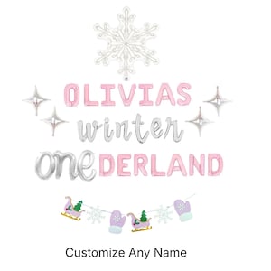 Winter Onederland Balloon Banner Winter 1st Birthday First Birthday Wonderland 1st Birthday Wonderland Theme Winter Baby Birthday Sign