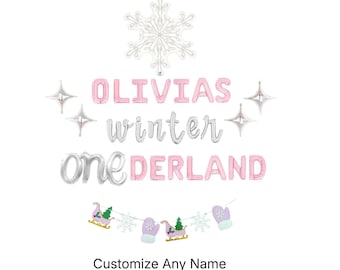Winter Onederland Balloon Banner Winter 1st Birthday First Birthday Wonderland 1st Birthday Wonderland Theme Winter Baby Birthday Sign