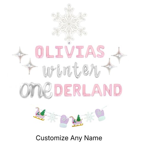 Bannière ballon hiver Onederland Hiver 1er anniversaire Premier anniversaire Pays des merveilles 1er anniversaire Thème pays des merveilles Hiver Anniversaire bébé