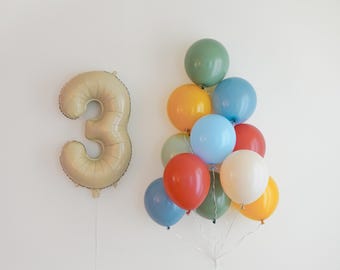 Customize:  Fun To Be One Jumbo Number 1st Birthday Party Decor One Birthday Balloons For Boys Cream Red Blue Balloon Bouquet Fun To Be One