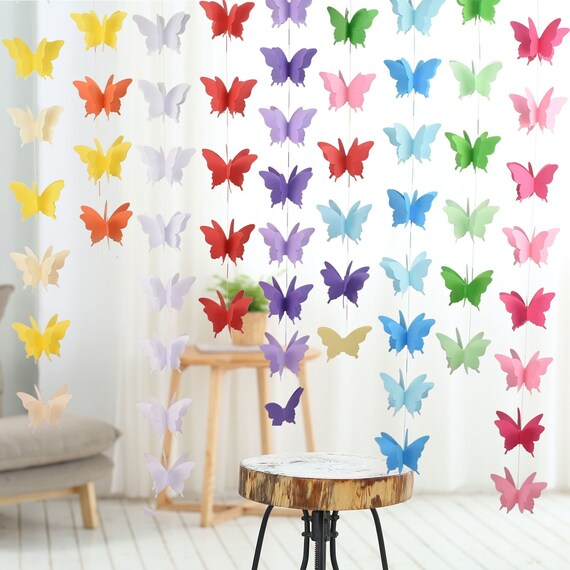 Butterfly Paper Streamer Butterfly Banner Butterfly Paper Etsy