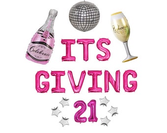 21st Birthday Party Balloons 21st Birthday Decor 21st Birthday Decorations Birthday Party Balloon Letters Balloon Banner Party Supplies