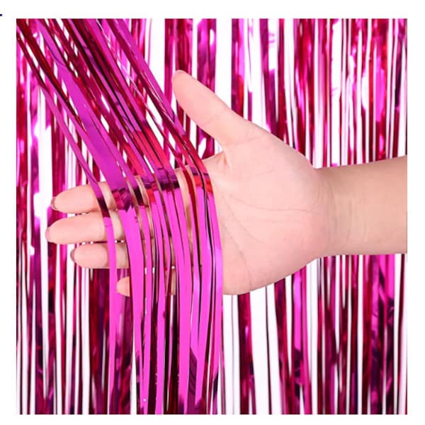 Fringe Backdrop 3 feet wide Fringe Curtain Hot Pink, Blue, Purple, Light Pink, Black, Green, Rose Gold, Gold, Silver, Red