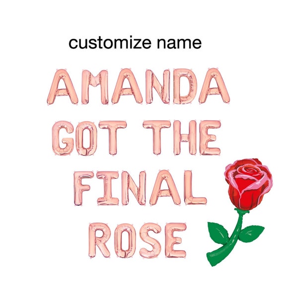 Bachelor Final Rose Themed Custom Name Balloon Banner Bachelorette Party Decorations Bachelorette Balloons Party Bachelorette Decor Bride