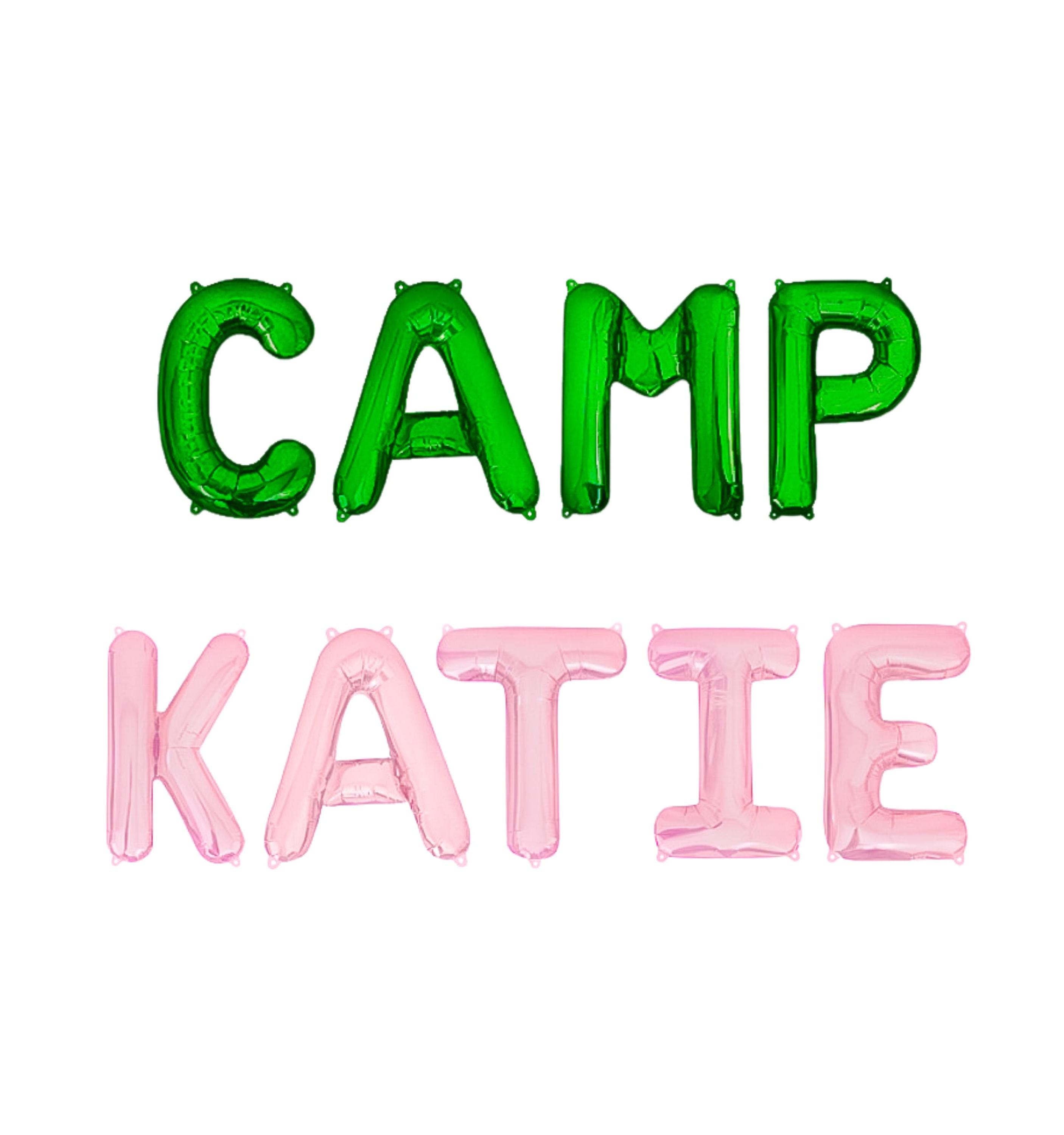 Camp Custom Name Letter Balloon Kit Bachelorette Party Balloon Banner Bachelorette Party Decorations Camp Bach Party Summer Camp Bach Theme