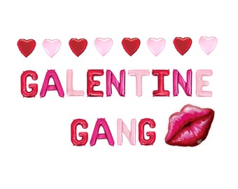 Galentine Gang Letter Balloon Kit Galentines Day Party Balloons Valentines Day Party Decorations Galentines Party Valentines Balloon Banner