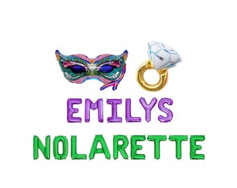NOLA Bachelorette Balloon Banner NOLA Bachelorette Decorations New Orleans Bach NOLA Bachlorette Party Mardi Gras Bachelorette Decor Bach