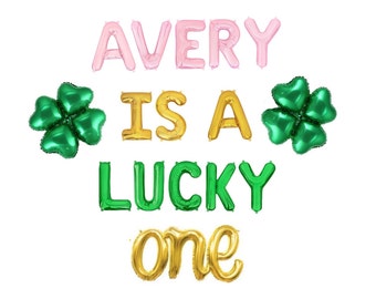 Custom Lucky One Balloon Banner Clover 1st Birthday Party St Paddys Day Party Decor St Patricks Day Decorations St Patrick First Birthday