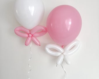 Pink Bow & White Bow Balloon Bouquet Coquette Birthday Balloons Shes Tying The Knot Bridal Shower Balloon Kit Bachelorette Party Baby Shower