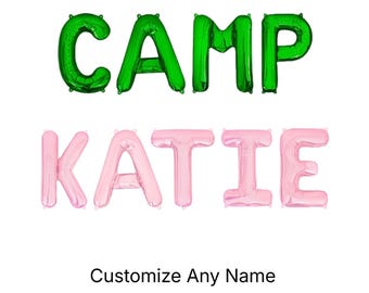 Camp Custom Name Letter Balloon Kit Bachelorette Party Balloon Banner Bachelorette Party Decorations Camp Bach Party Summer Camp Bach Theme