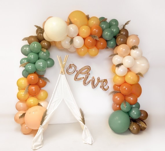 Boho Boys Birthday Party Decorations Balloon Garland Kit Sage