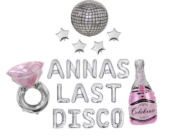 Last Disco Balloon Banner Silver Disco Bachelorette Space Cowgirl Disco Cowgirl 70s Bachelorette Nash Bash Austin Bachelorette Last Disco