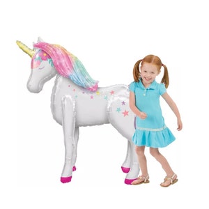 Standing Rainbow Unicorn Inflatable Free Standing Unicorn Balloon Birthday Party Decoration Rainbow Unicorn Birthday Party 90s Bachelorette