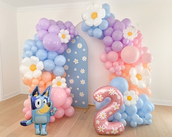 Rainbow Pastel Balloon Garland Featuring Bluey Balloon Birthday Balloon Arch Kit Birthday Party Decorations Birthday Party Decor For Girls