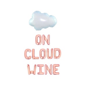 On Cloud Wine Balloon Banner Birthday Party For Her Balloon Letters Party Supplies Wine Themed Birthday Party Decorations Vino Party Decor