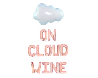 On Cloud Wine Balloon Banner Birthday Party For Her Balloon Letters Party Supplies Wine Themed Birthday Party Decorations Vino Party Decor