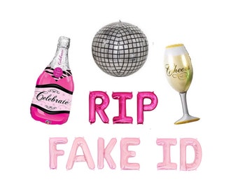 RIP Fake ID Balloon Banner 21st Birthday Party Balloons 21st Birthday Decor 21st Decorations Twenty First Birthday Party Balloon Letters