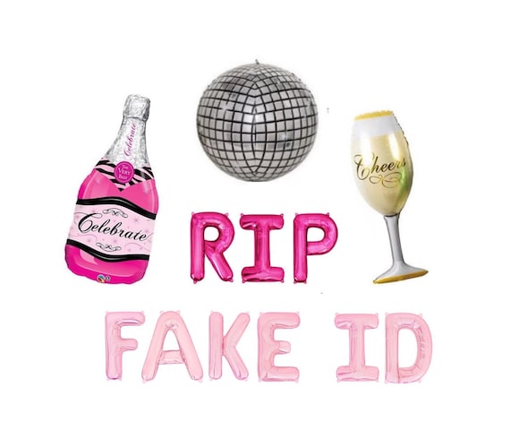 RIP Fake ID Balloon Banner 21st Birthday Party Balloons 21st Birthday Decor 21st Decorations Twenty First Birthday Party Balloon Letters