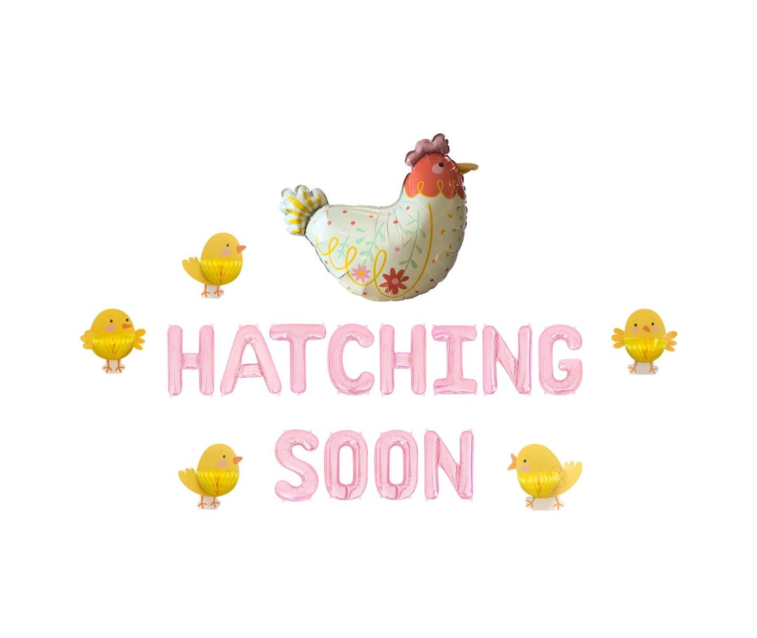 Hatching Soon Letter Balloon Kit Chick Baby Shower Decorations Chicken ...