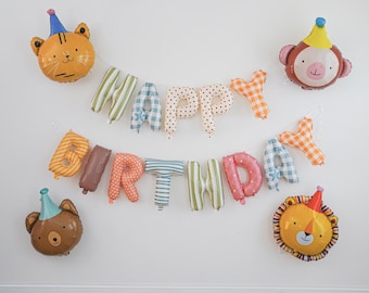 Happy Birthday Letter Balloon Kit Circus Party Animals Birthday Party Balloons Party Animals Birthday Decor Circus Decorations Girls Boys