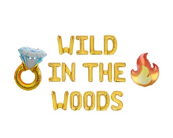 Wild In The Woods Letter Balloon Kit Bachelorette Party Balloon Banner Balloon Letters Party Supplies Camping Bachelorette Party Decorations