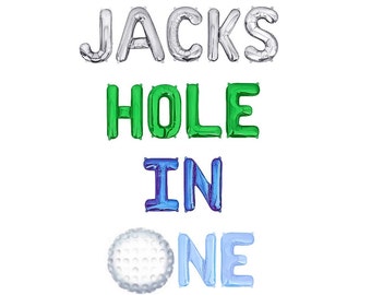 Hole In One Custom Balloon Banner Golf Balloons Golf First Birthday Party Decorations 1st Birthday Decor Golf Themed Party Mini Golf Party
