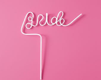 Bride Straw White Bride Straw Bachelorette Party Decor Bach Party White Bride Straw Party Favors Silly Bride Straws
