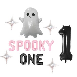 The Spooky One Balloon Banner Halloween First Birthday Halloween 1st Birthday Party Little Boo Birthday Fall 1st Birthday Decorations Spooky