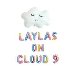 On Cloud 9 Balloon Banner 9th Birthday Party 9th Birthday Balloon Letters 9 Birthday Party Ninth Birthday Decorations Birthday Clouds Decor