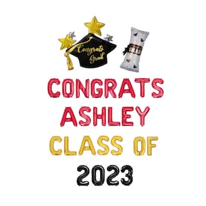 Class of 2023 Custom Balloon Banner Graduation Party Decorations Congrats Grad Decor Grad Party Decorations High School Grad College Grad