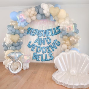 Seashells and Wedding Bells Balloon Garland Kit Coastal Bridal Shower Balloon Arch Beach Bridal Shower Last Toast On The Coast Bachelorette