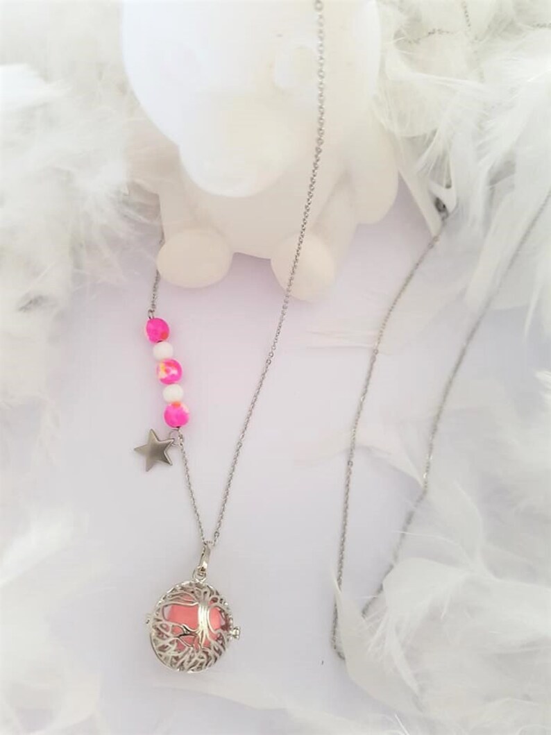Pink tree of life Jade beads semi precious pregnancy/'s Bola