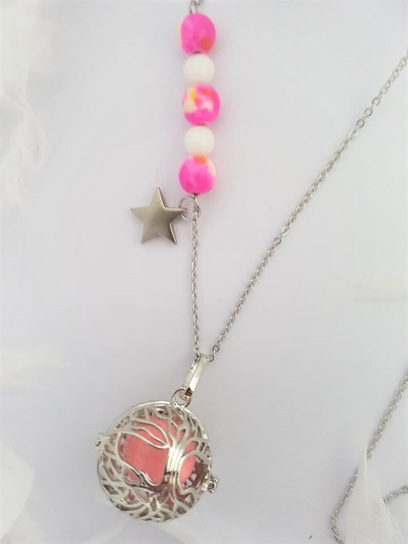 Pink tree of life Jade beads semi precious pregnancy/'s Bola