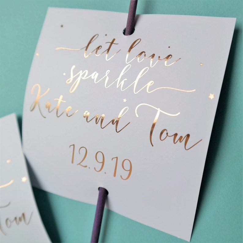 Real gold foil print //// Sparkler send off sign engagement Let love sparkle