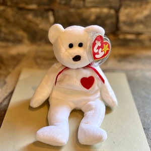 Valentino the Bear, Beanie Baby, 5th Generation, PE pellets
