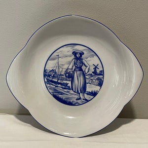 Vintage Hutschenreuther Blue Dutch Windmill China Bowl, Collectible German China, Vintage China, Mothers Day